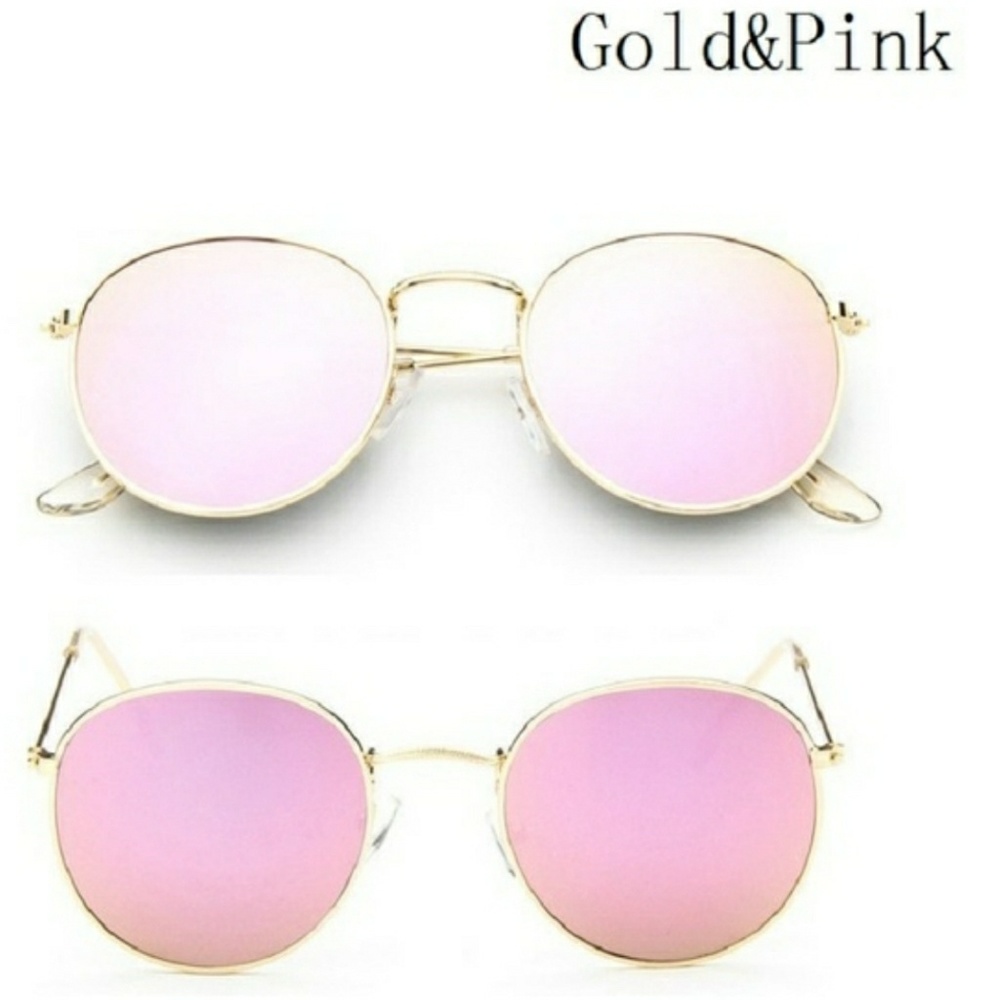 HP🌸Pink & Gold Flat Lens Mirrored Sunglasses - Picture 2 of 2